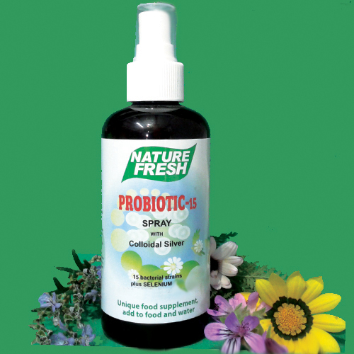 NF 048 PROBIOTIC-15 SPRAY: 200ml Amber spray bottle